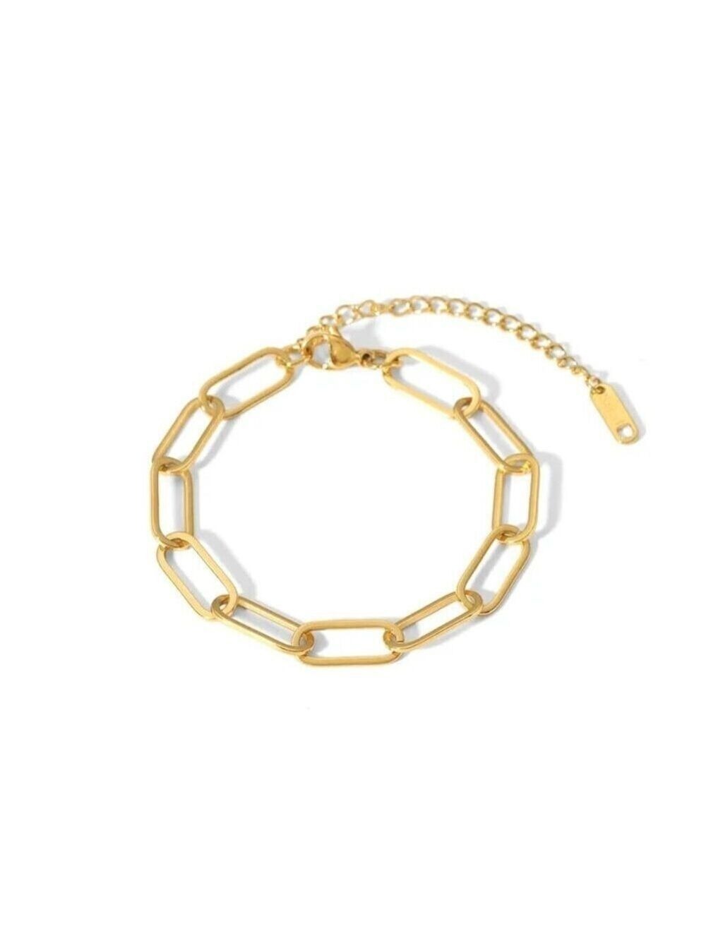 18K Gold Plated Paperclip Chain Bracelet – Minimal Luxe Link Jewelry